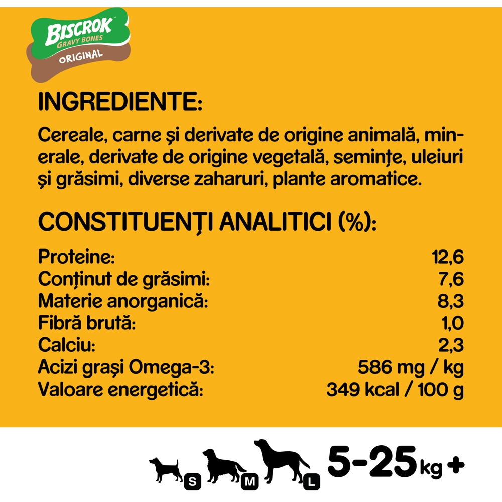 Recompensa pentru caini PEDIGREE Biscrok Gravy Bones, 400 g