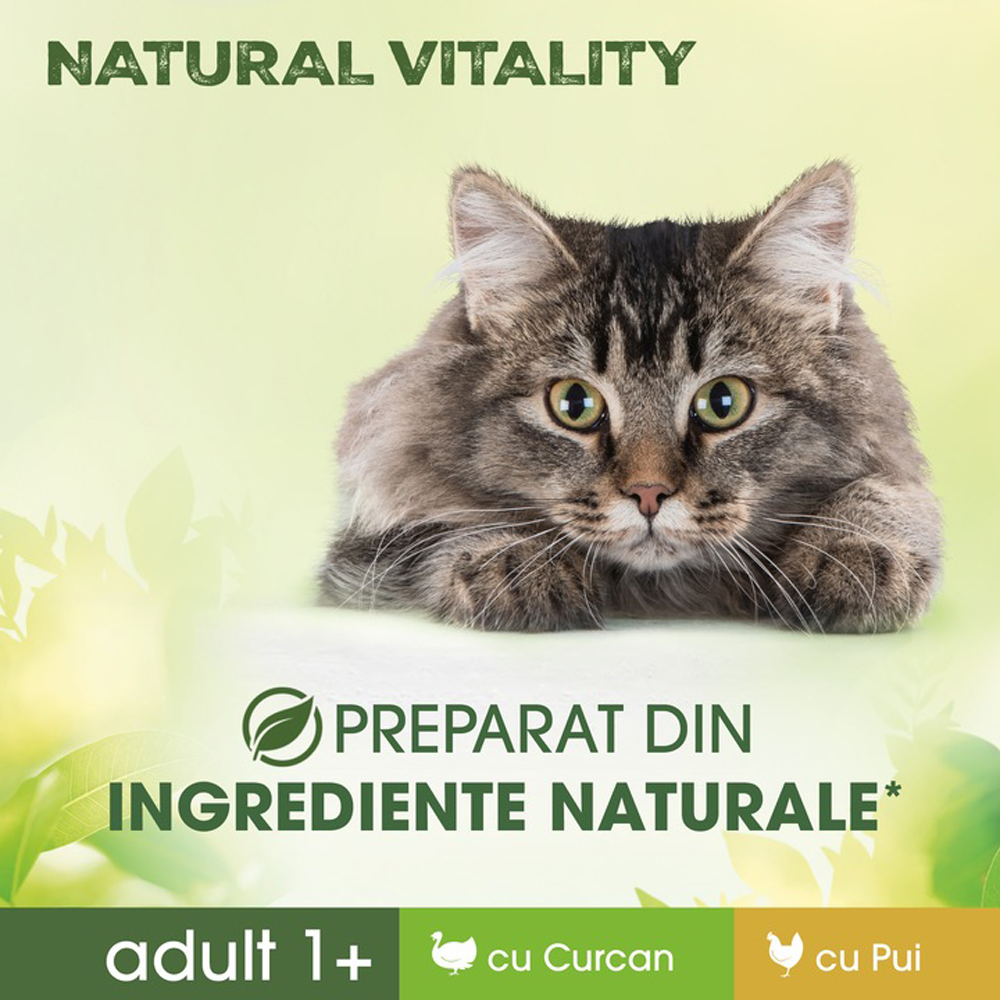 Hrana umeda pentru pisici PERFECT FIT Natural Vitality, Adult, Pui si curcan, 6 x 50 g