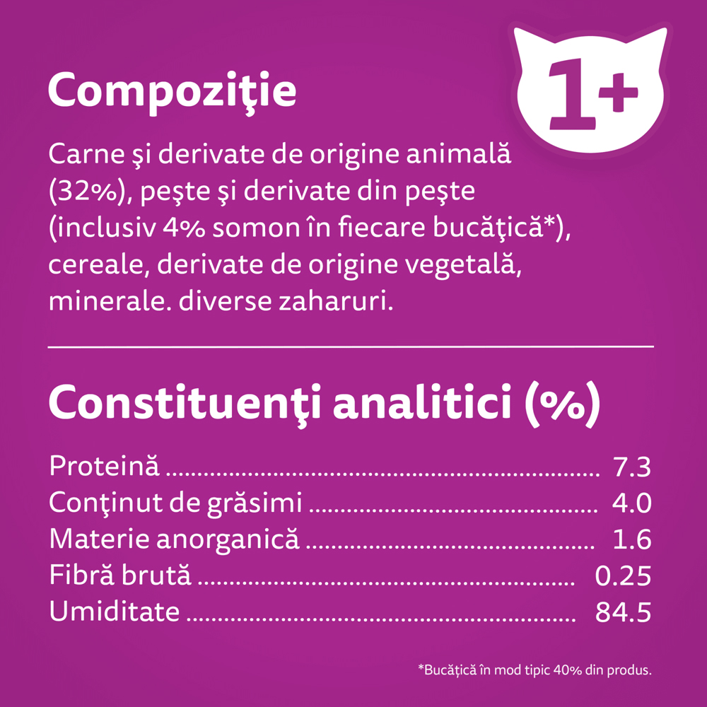 Hrana umeda pentru pisici WHISKAS, Adult, Somon in sos, 85 g