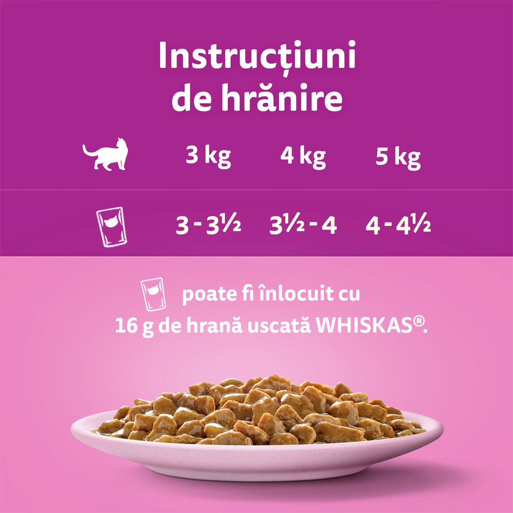 Hrana umeda pentru pisici WHISKAS, Adult, Somon in sos, 85 g