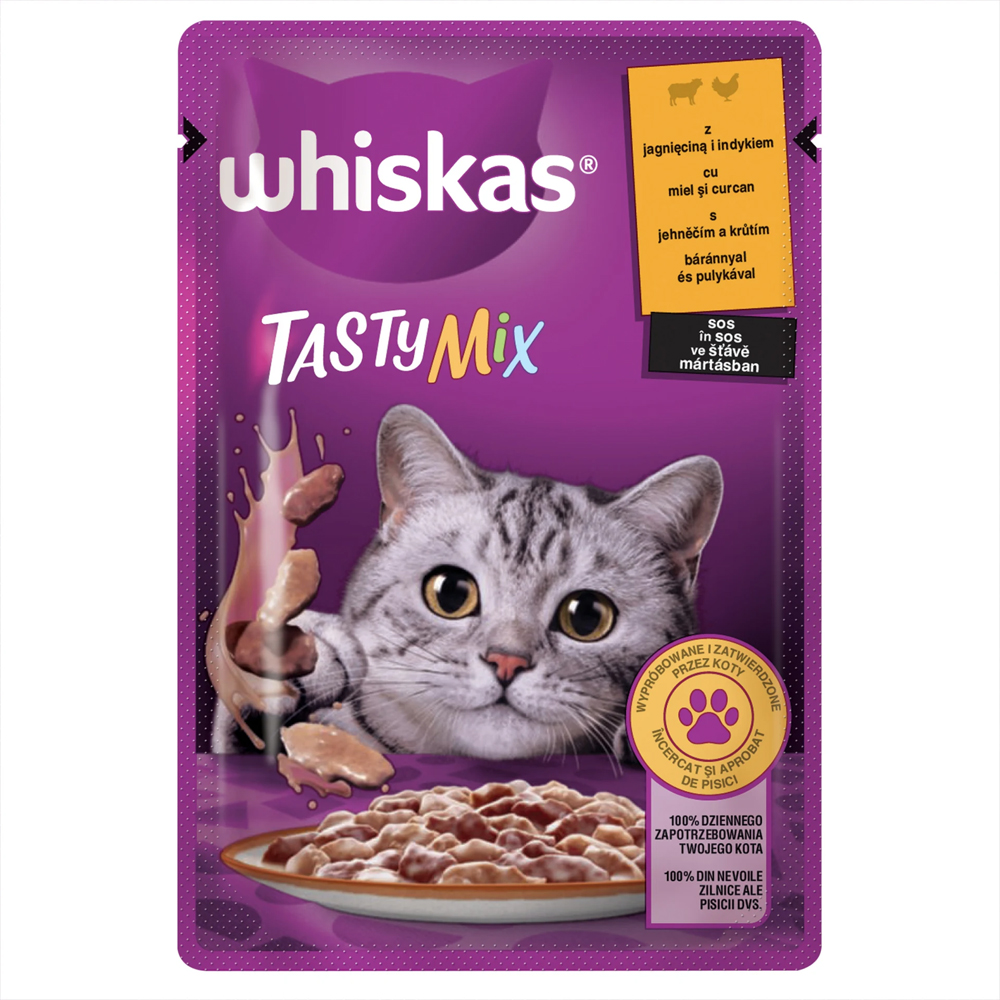 Hrana umeda pentru pisici WHISKAS, Adult, Mix in sos, 85 g