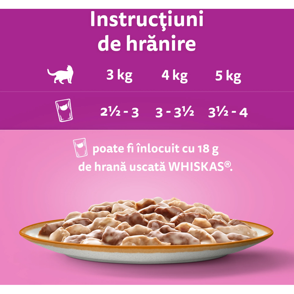 Hrana umeda pentru pisici WHISKAS, Adult, Mix in sos, 85 g