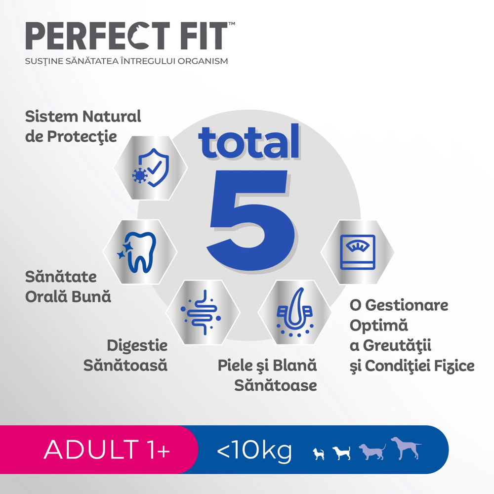 Hrana uscata pentru caini PERFECT FIT, Adult, Pui, 825 g