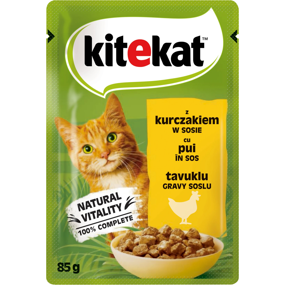 Hrana umeda pentru pisici KITEKAT, Adult, Pui in sos, 85 g