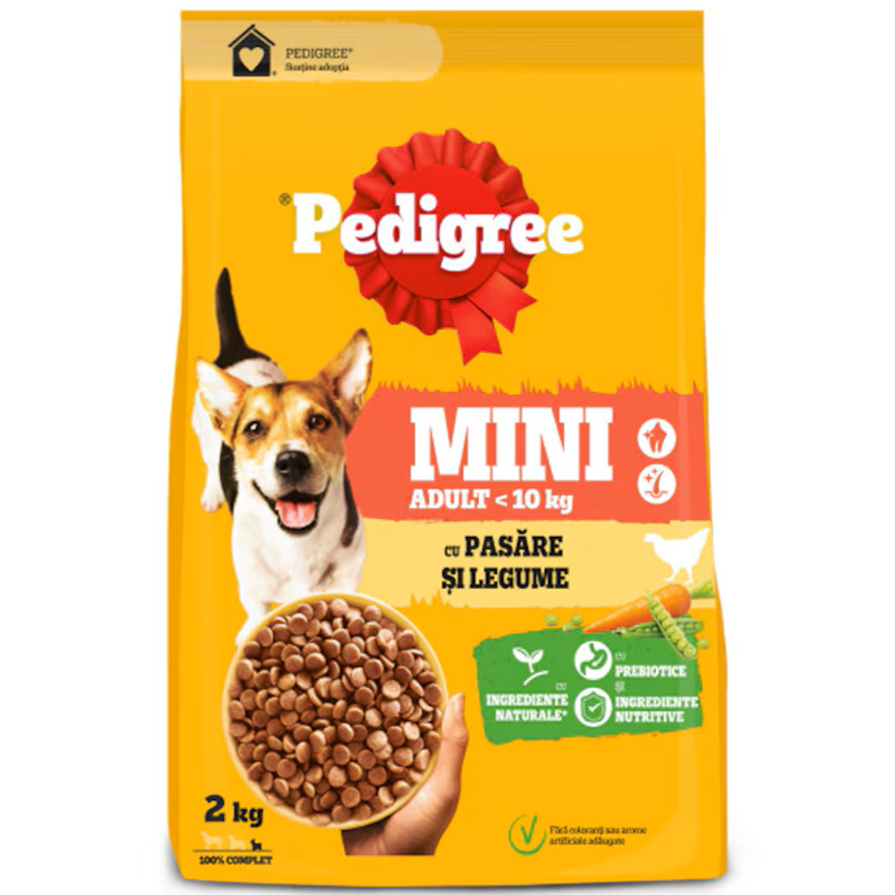 Hrana uscata pentru caini PEDIGREE, Adult, Pasare si Legume, 2 kg
