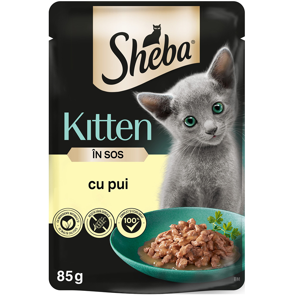 Hrana umeda pentru pisici SHEBA, Junior, Pui in sos, 85 g