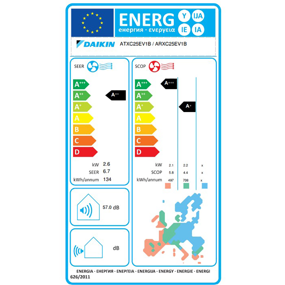 Aer conditionat DAIKIN Siesta C, 9000BTU, A++/A+, Inverter, Functie Incalzire, Wi-Fi, alb