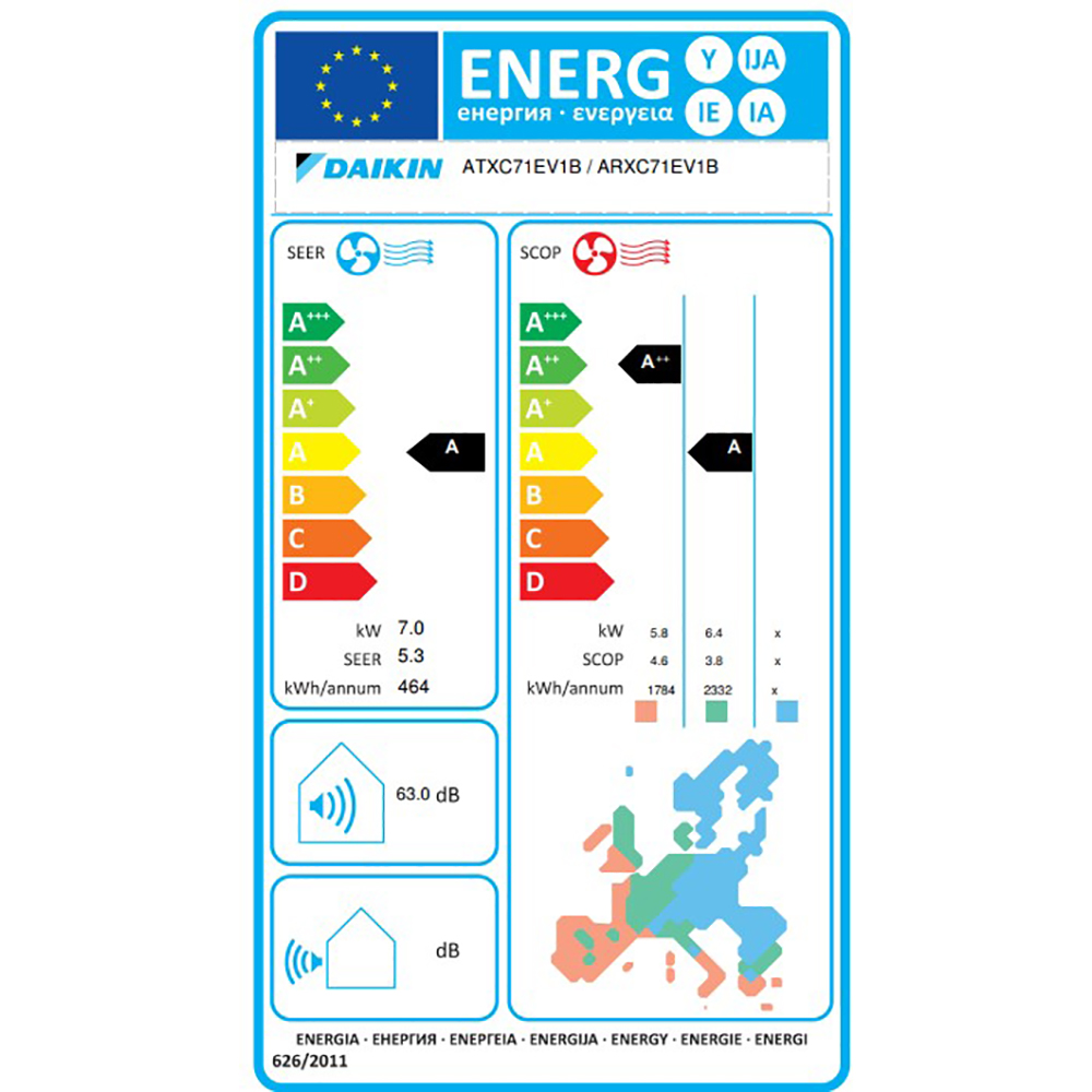 Aer conditionat DAIKIN Siesta C, 24000BTU, A/A, Inverter, Functie Incalzire, Wi-Fi, alb
