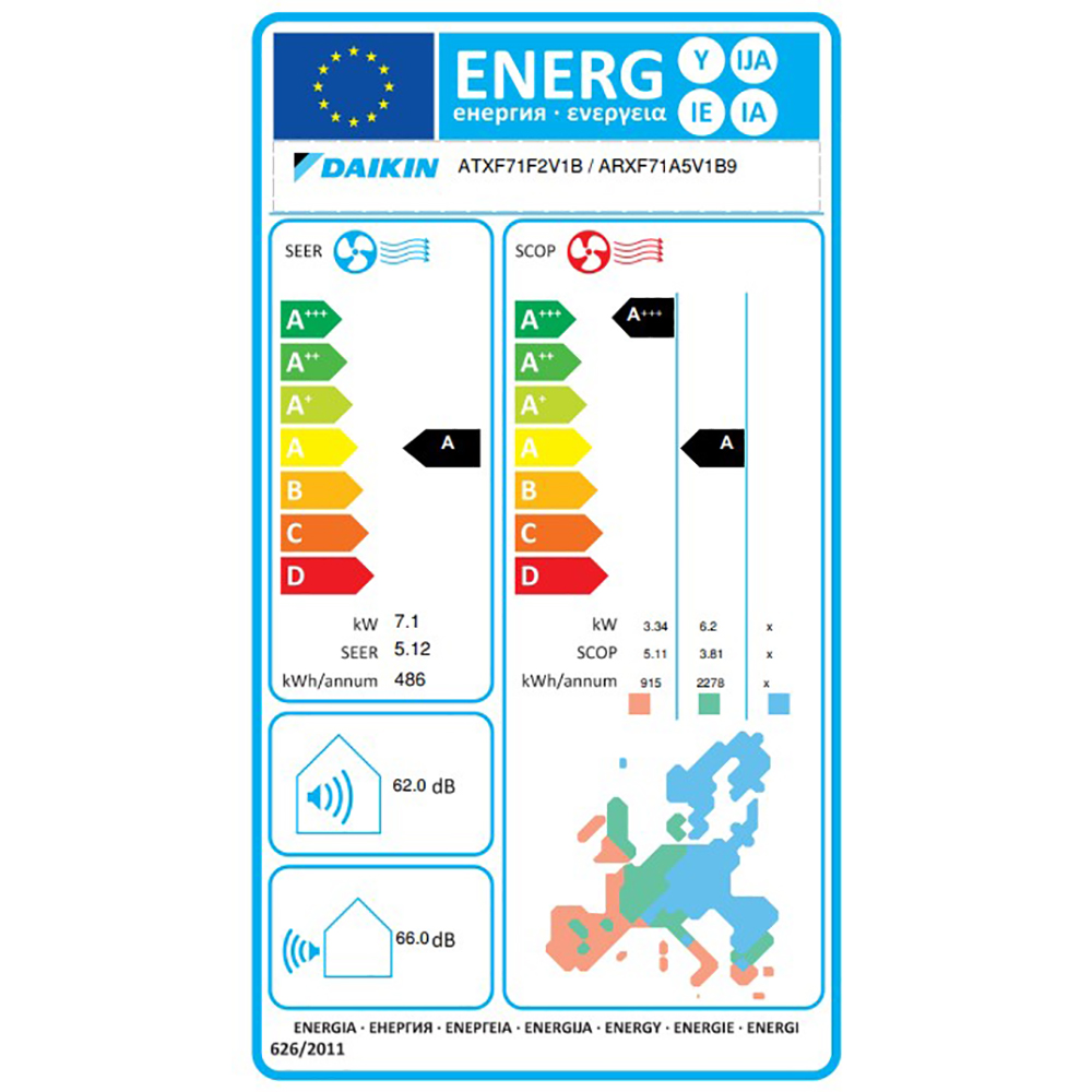 Aer conditionat DAIKIN Siesta F, 2400BTU, A/A, Inverter, Functie Incalzire, Wi-Fi, alb