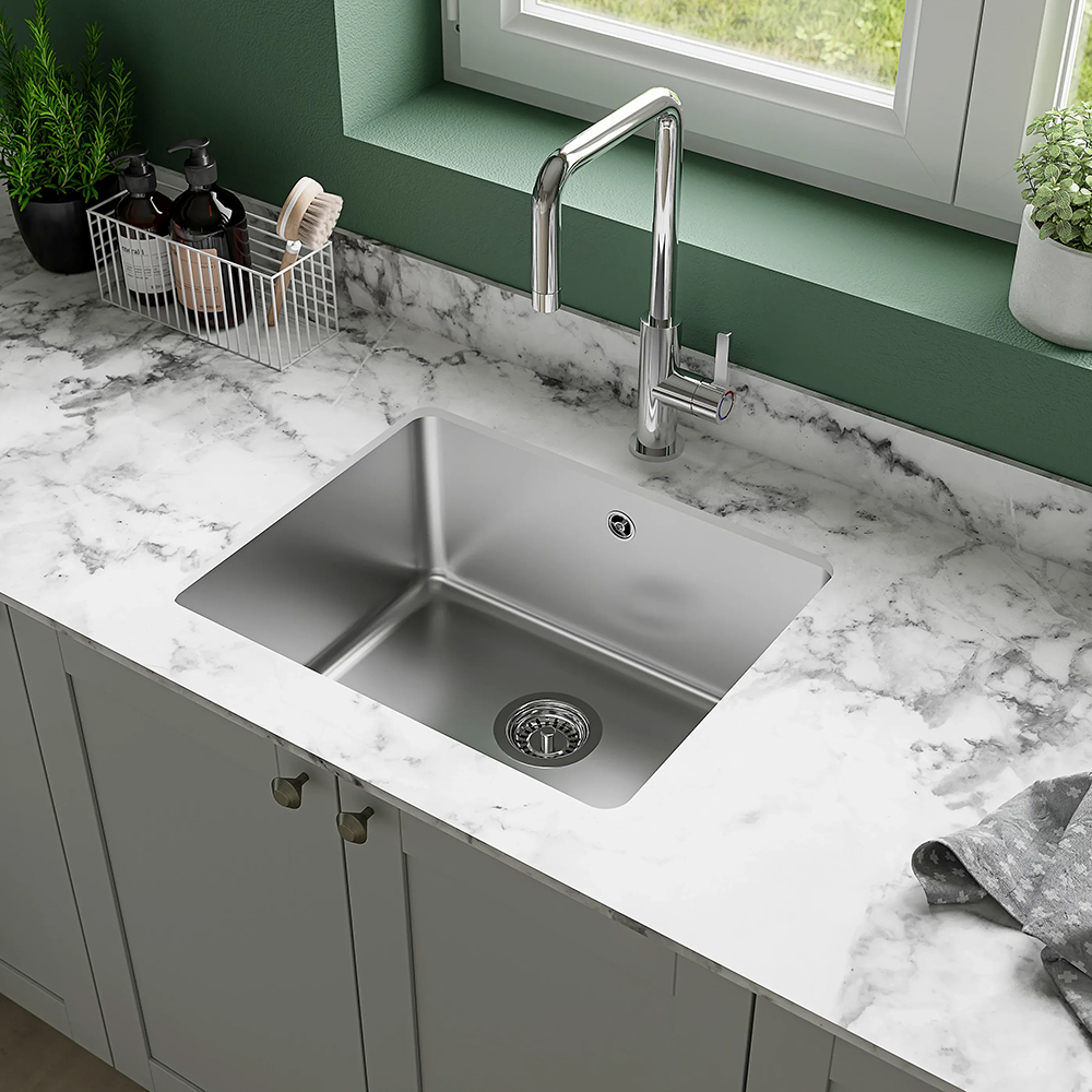 Chiuveta bucatarie GoodHome Villach, 1 cuva, inox, 54 x 44 x 20 cm, crom