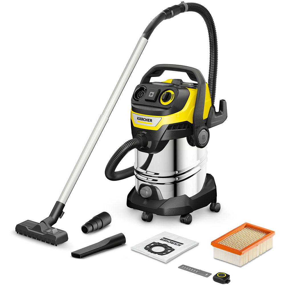 Aspirator multifunctional KARCHER WD 7 Control P S 30/6/35/T 1.628-385.0, 30l, 1400W, 73dB, argintiu-negru