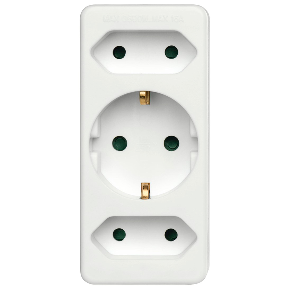 Adaptor priza HAMA 223215, 3 prize, alb