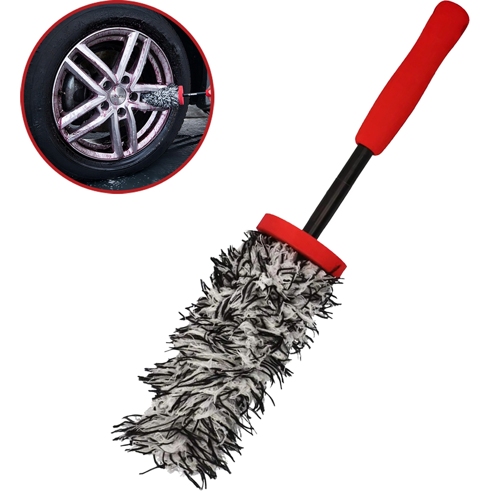 Perie curatat jante NIGRIN Rim Brush, negru-rosu