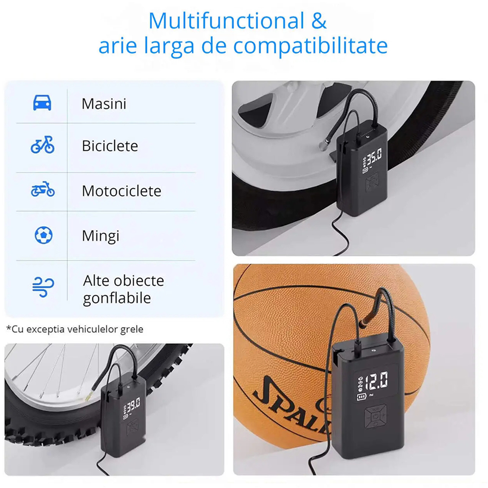 Compresor aer auto ROLLFAST 10814R, 10.8 bar, PowerBank