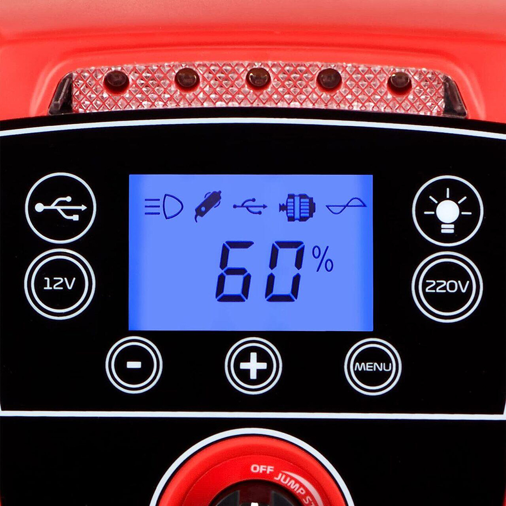 Robot pornire  4in1 FORMULA 1 Jumpstarter PJ125, 12V, 1250A, USB, compresor, lampa led, rosu