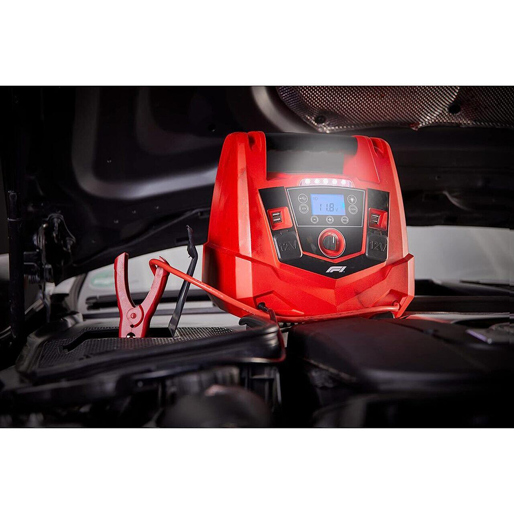 Robot pornire  4in1 FORMULA 1 Jumpstarter PJ125, 12V, 1250A, USB, compresor, lampa led, rosu