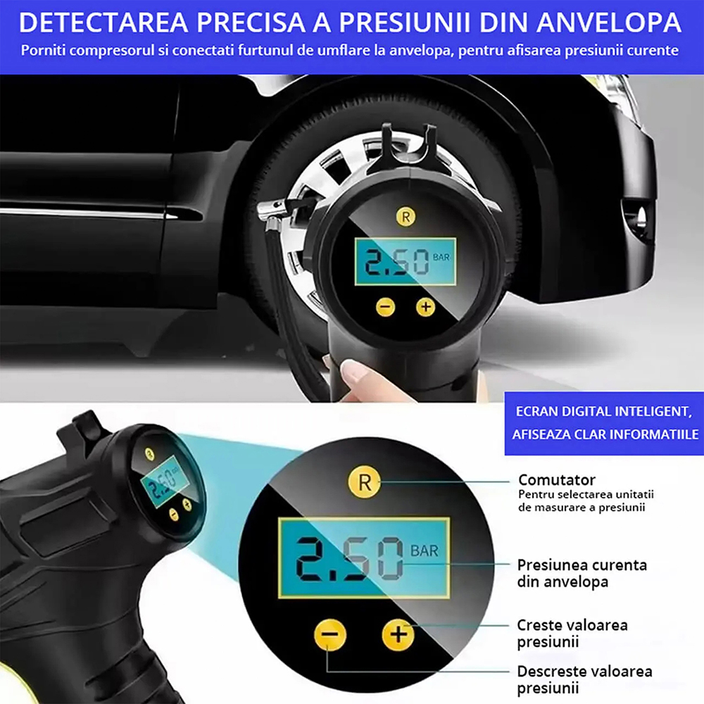 Compresor auto ROLL FAST 10853R, 10bar, 12V