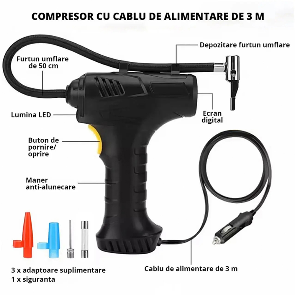 Compresor auto ROLL FAST 10853R, 10bar, 12V