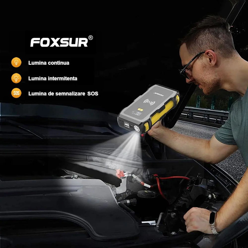 Robot pornire FOXSUR FJS-800, 39800mAh, 1200A, 12V