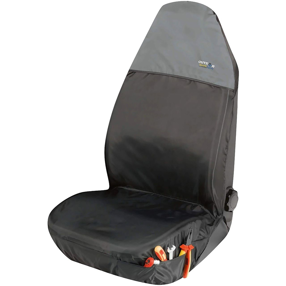 Husa scaun WALSER Outdoor Sports, poliester, gri-negru