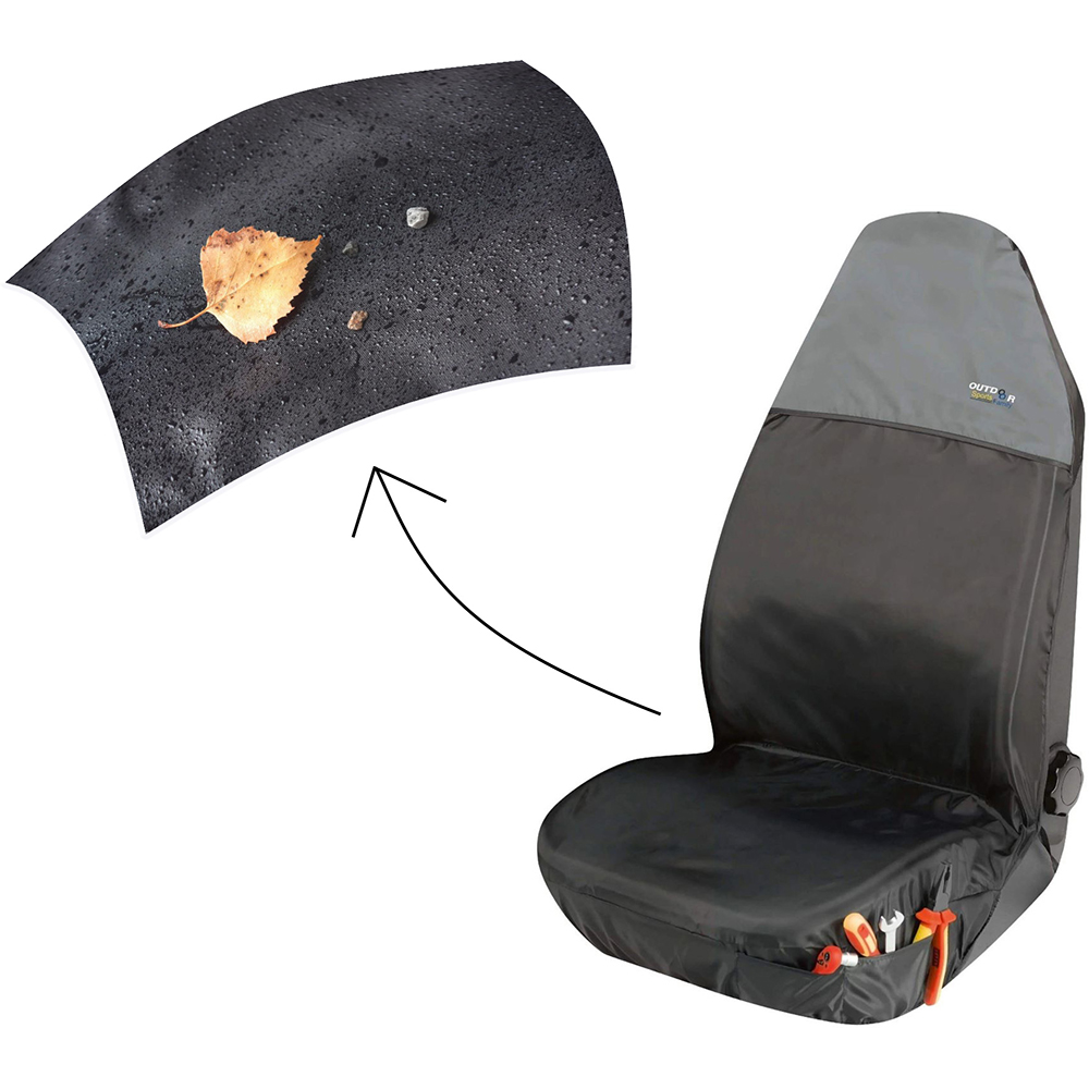Husa scaun WALSER Outdoor Sports, poliester, gri-negru