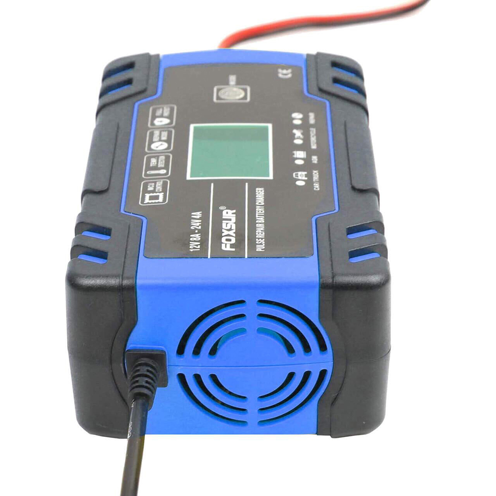 Redresor auto FOXSUR 12301R, 12V 8A 24V 4A, negru