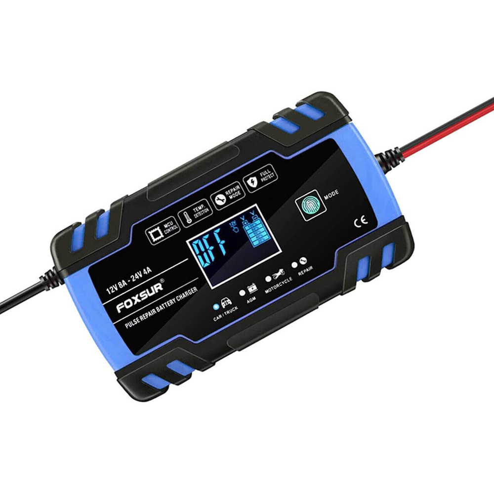 Redresor auto FOXSUR 12301R, 12V 8A 24V 4A, negru