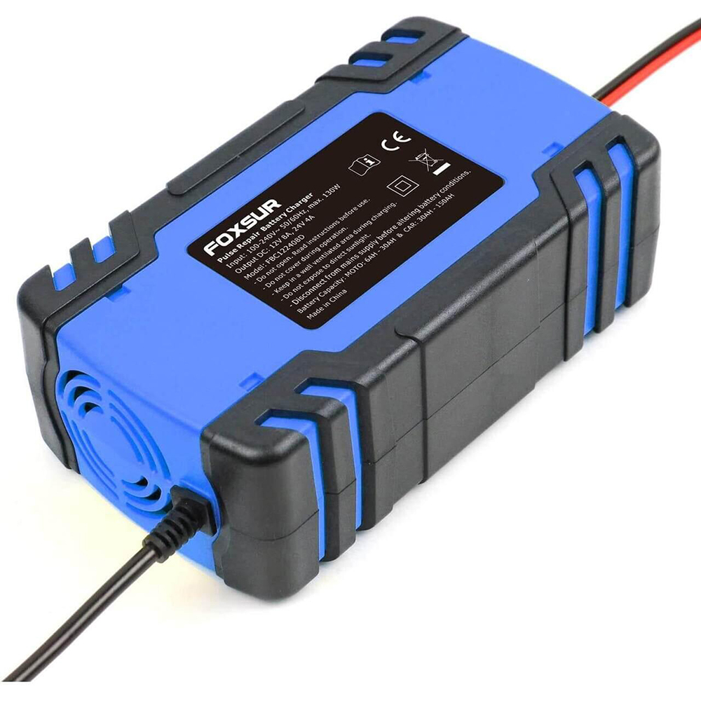 Redresor auto FOXSUR 12301R, 12V 8A 24V 4A, negru