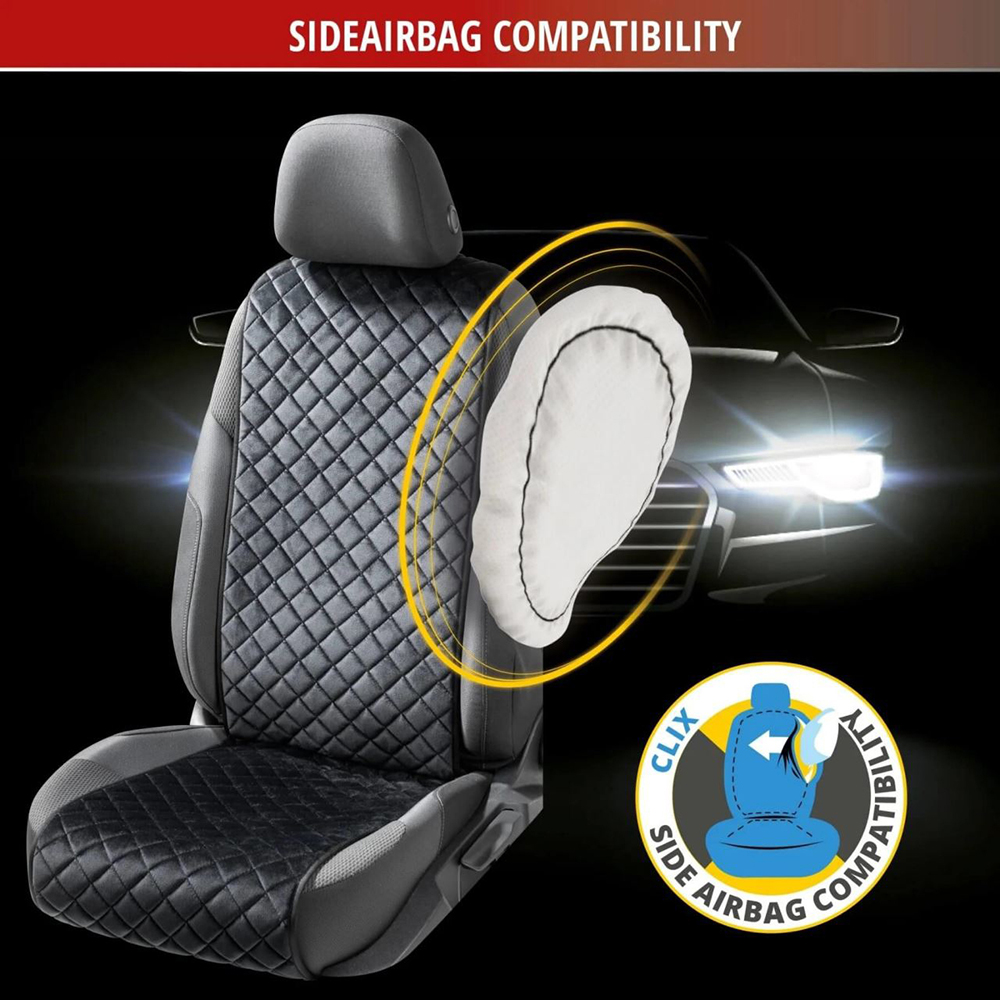 Husa scaun WALSER Comfortline Luxor, poliester-bumbac, negru