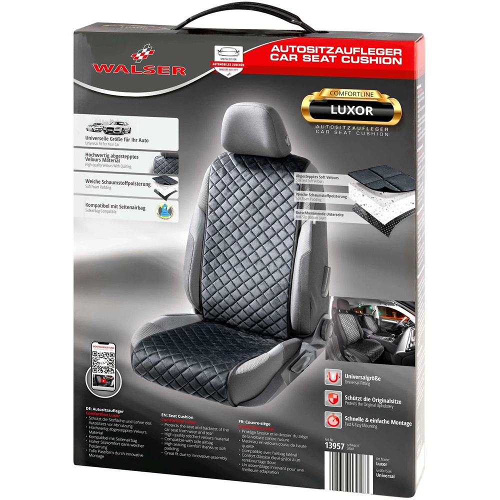 Husa scaun WALSER Comfortline Luxor, poliester-bumbac, negru