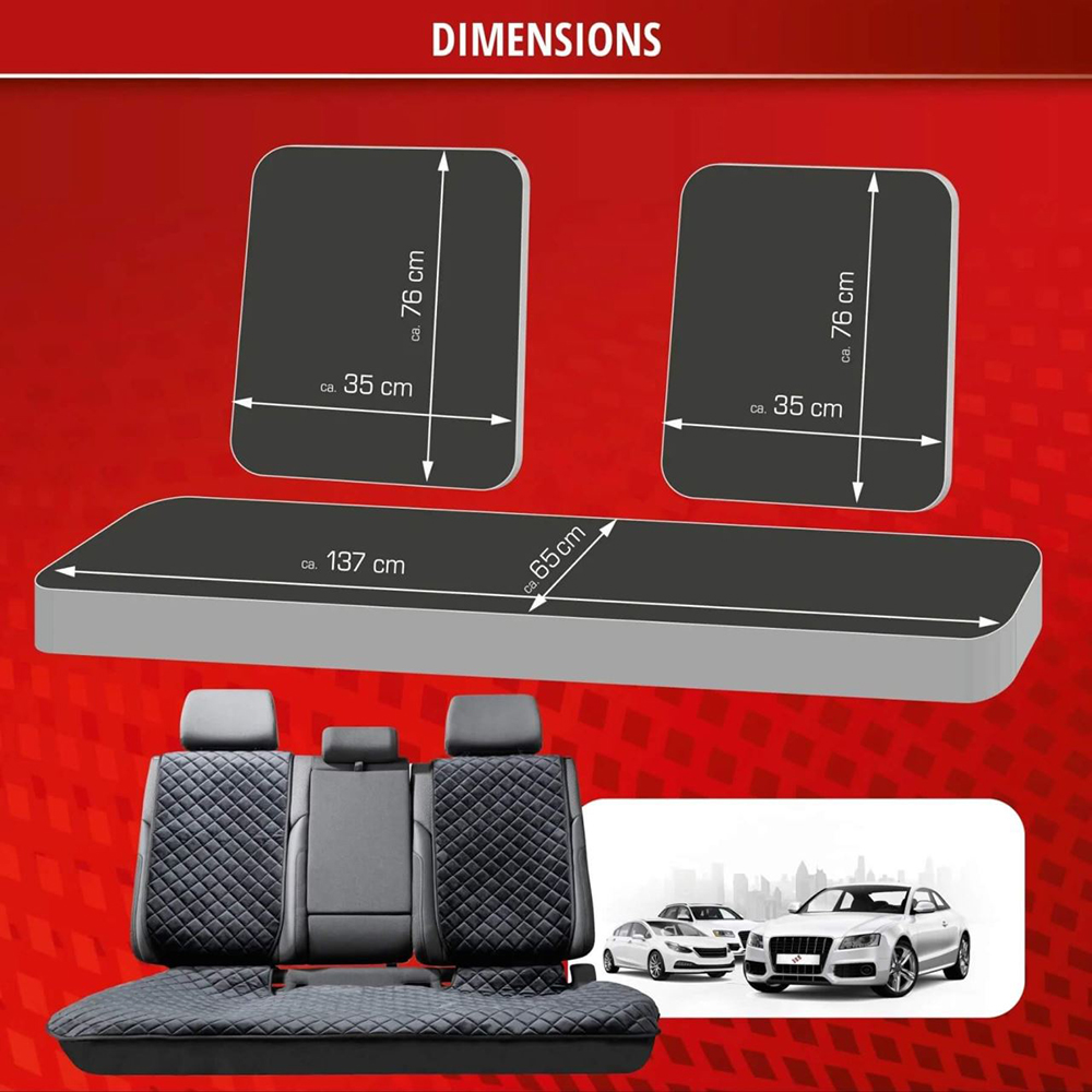 Husa bancheta WALSER Comfortline Luxor, universal, negru