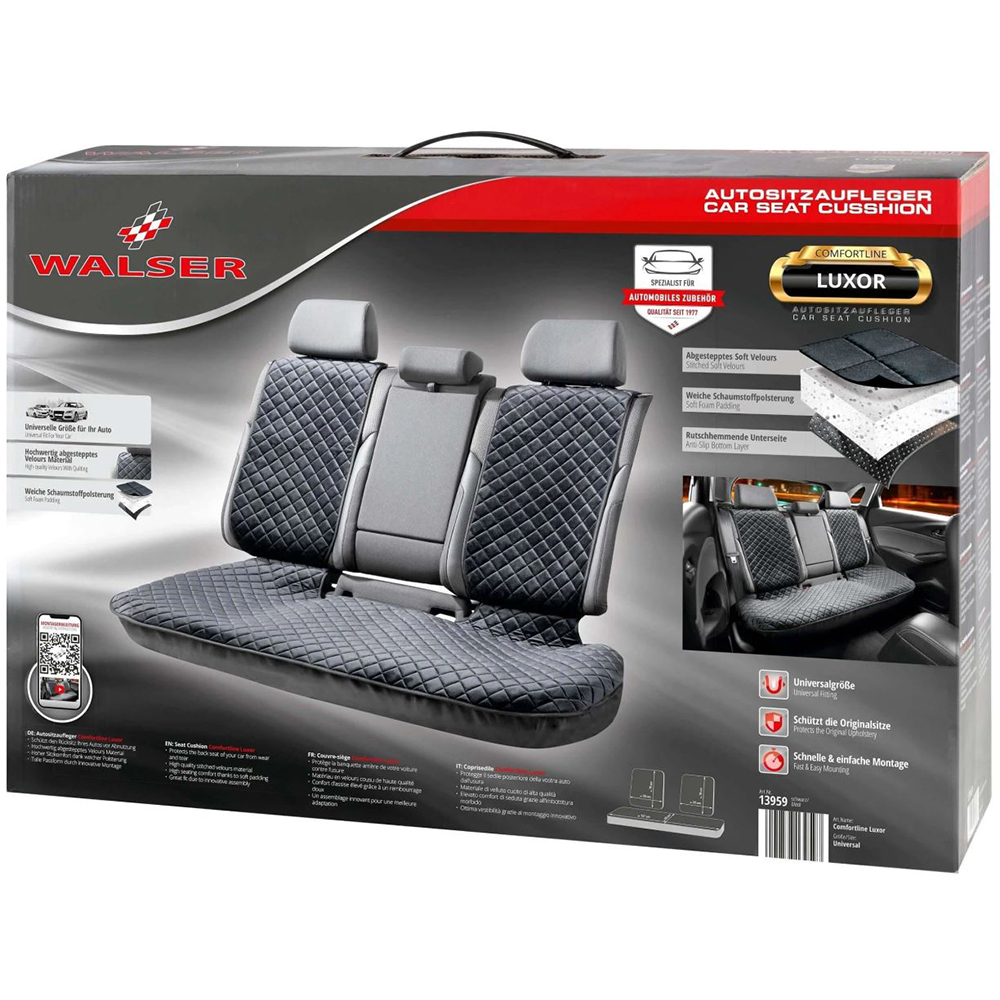 Husa bancheta WALSER Comfortline Luxor, universal, negru