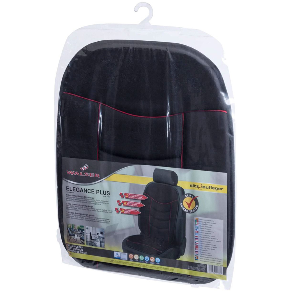 Husa scaun WALSER Elegance Plus, poliester, rosu-negru