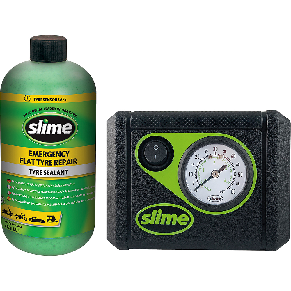 Compresor auto SLIME 15156 + pachet antipana, 473ml