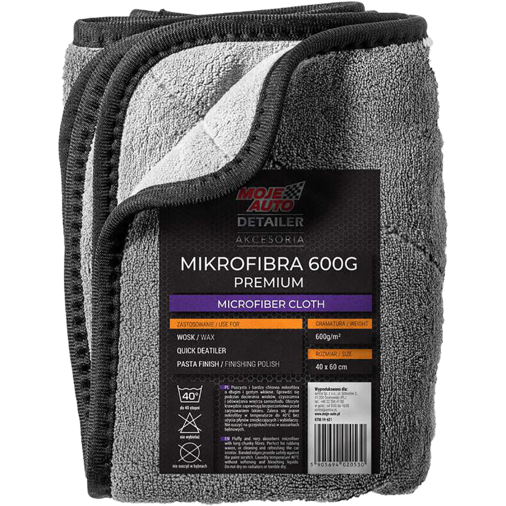 Prosop microfibra MOJE AUTO Premium, 60 x 40cm, gri