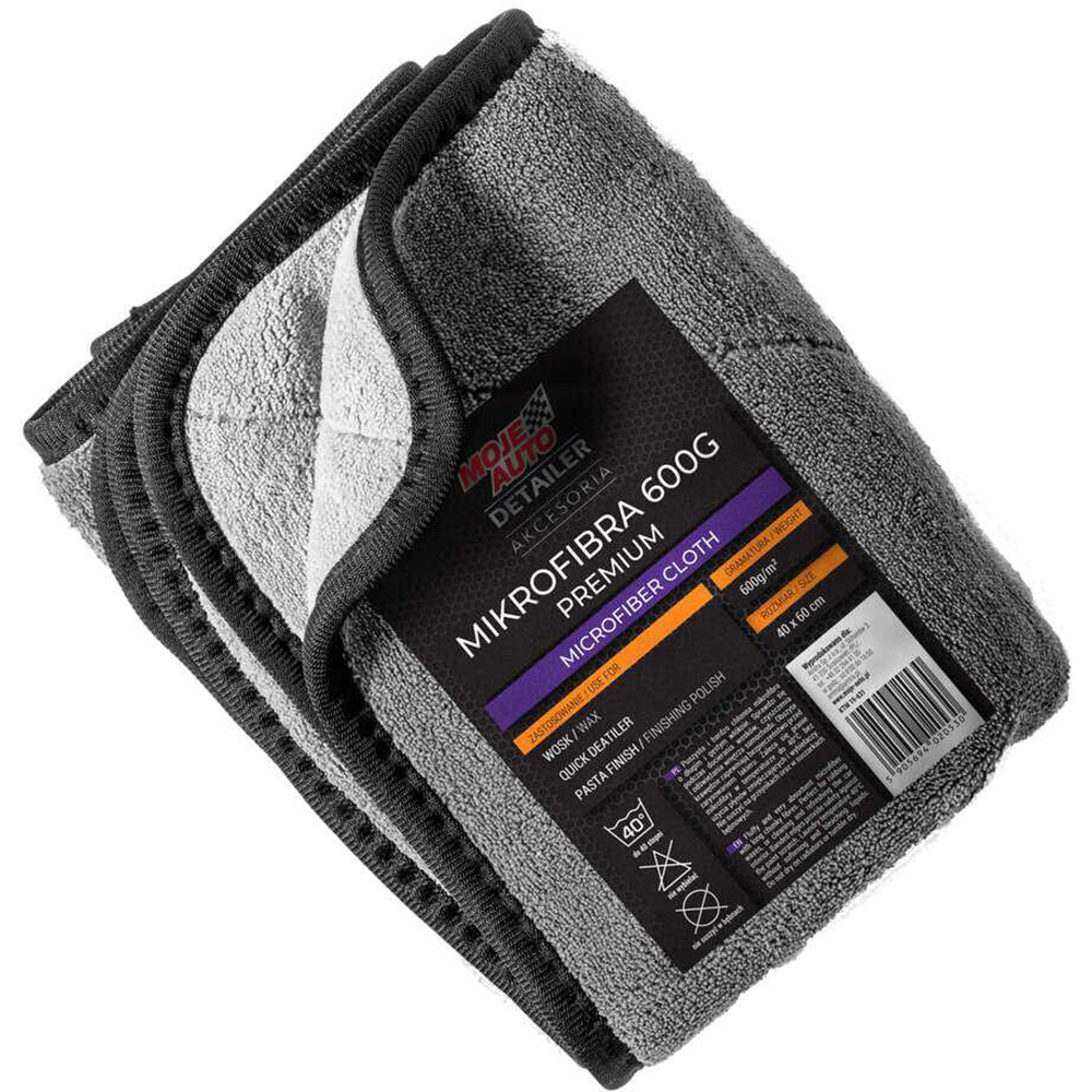 Prosop microfibra MOJE AUTO Premium, 60 x 40cm, gri