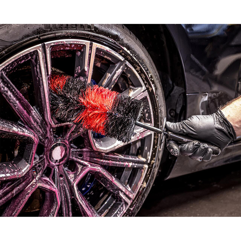 Perie curatat jante MOJE AUTO Detailer, negru-rosu