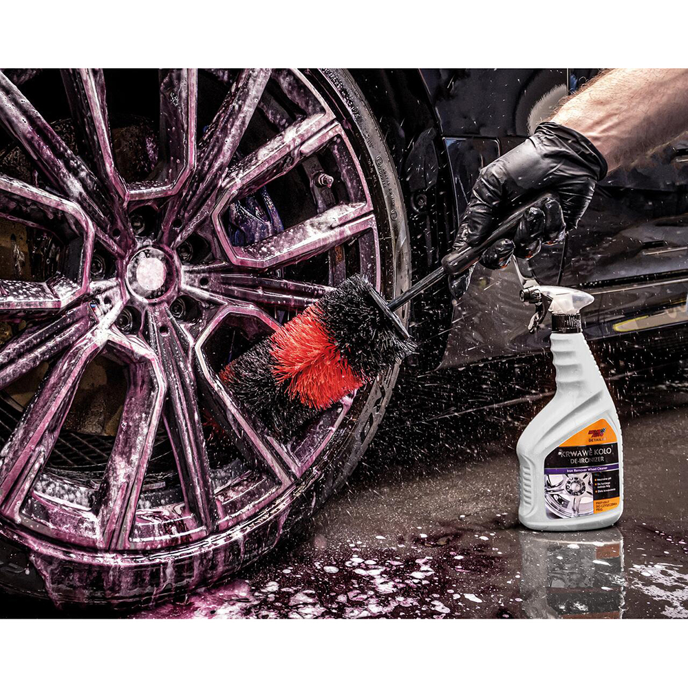 Perie curatat jante MOJE AUTO Detailer, negru-rosu
