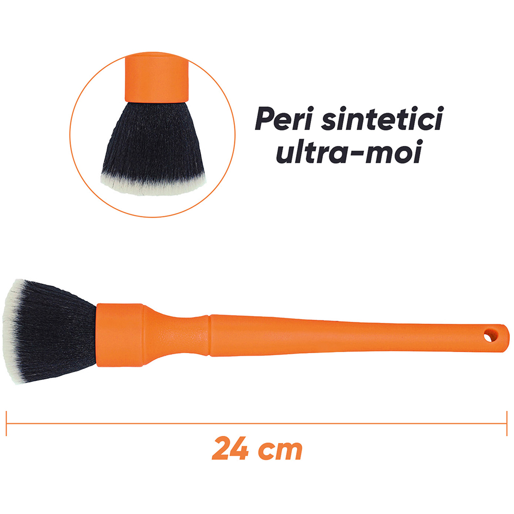 Pensula detailing MOJE AUTO, interior/exterior, portocaliu