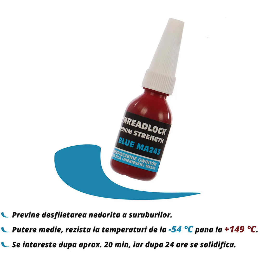 Solutie blocare suruburi MA PROFESSIONAL Blue MA243, 10ml