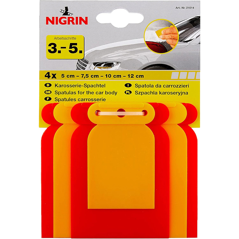 Set 4 spacluri auto NIGRIN 21014, plastic, latime 5/7.5/10/12cm