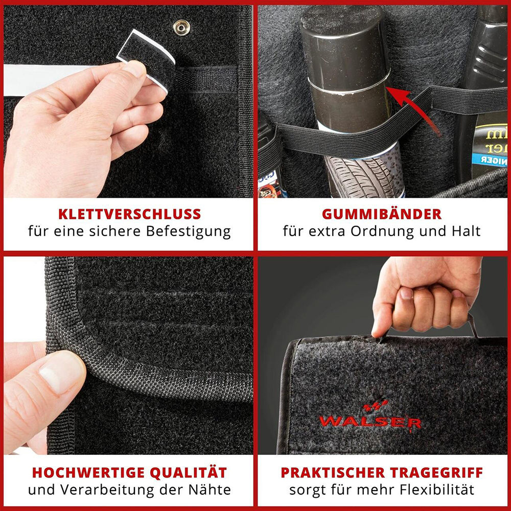 Organizator portbagaj WALSER XL, 57 x 16 x 21 cm. negru