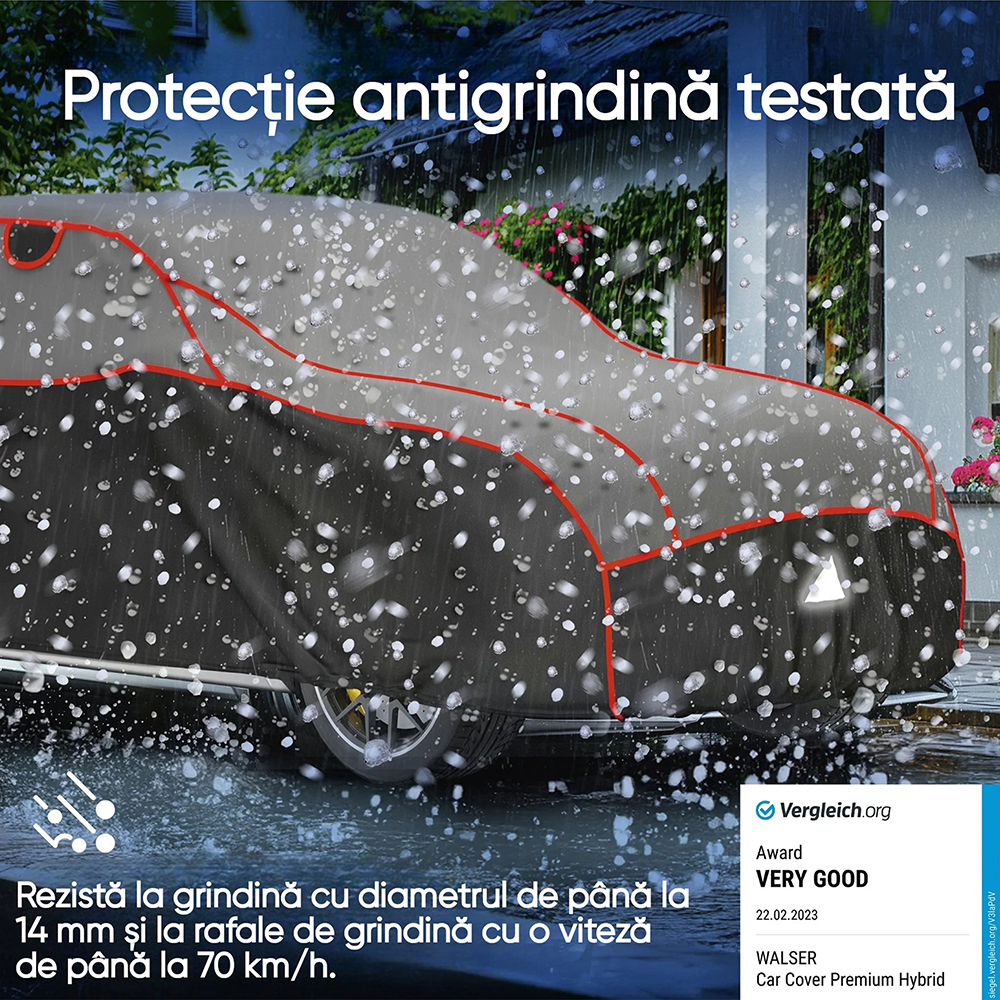 Prelata auto WALSER Premium Hybrid XL, 525 x 175 x 120 cm, gri