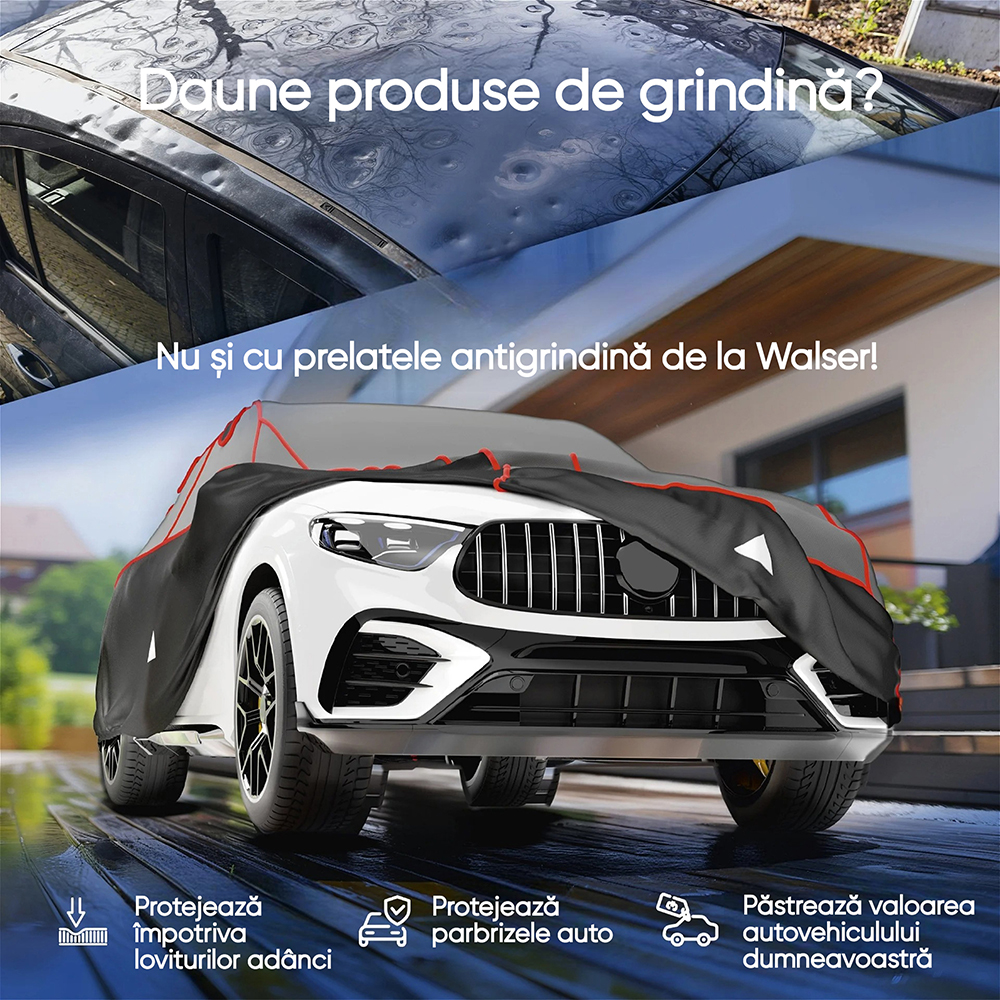 Prelata auto WALSER Premium Hybrid XL, 525 x 175 x 120 cm, gri