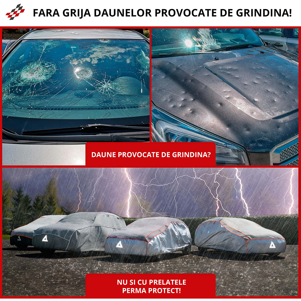 Prelata auto WALSER Perma Protect M, 425 x 162 x 117 cm, gri