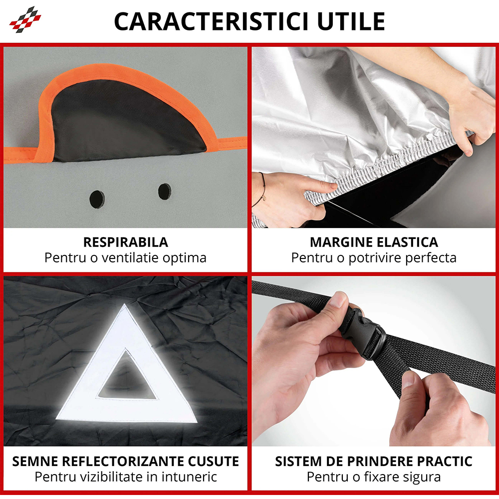 Prelata auto WALSER Perma Protect S, 430 x 165 x 145 cm, gri