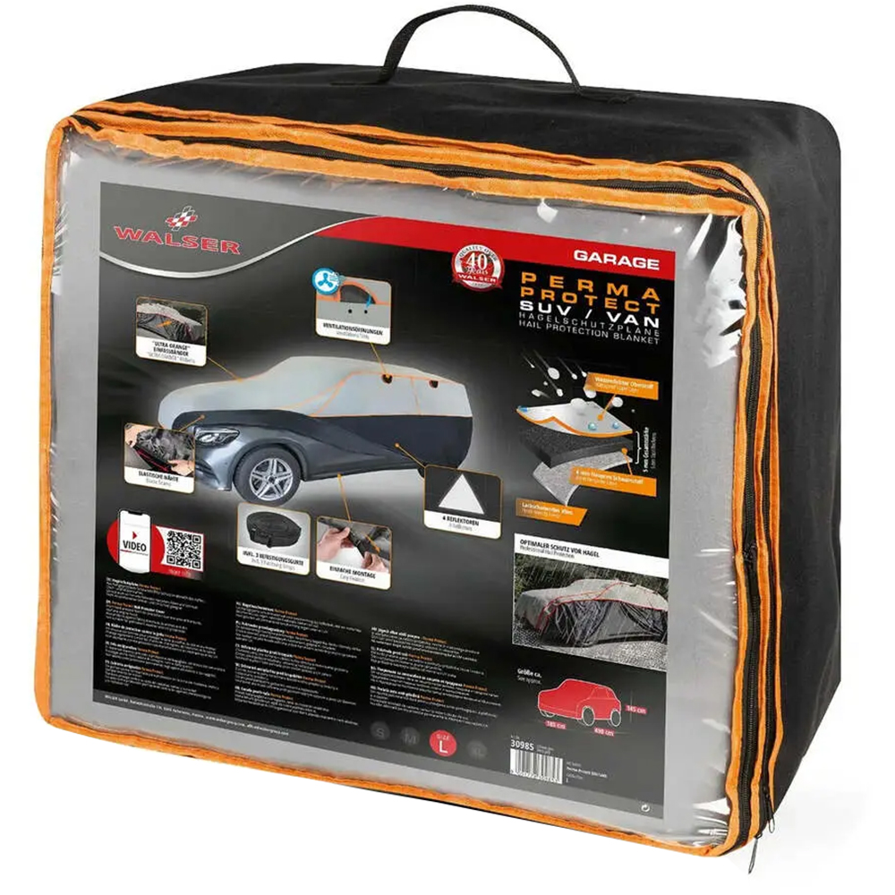 Prelata auto WALSER L SUV, 490 x 185 x 145 cm, antigrindina, argintiu-negru