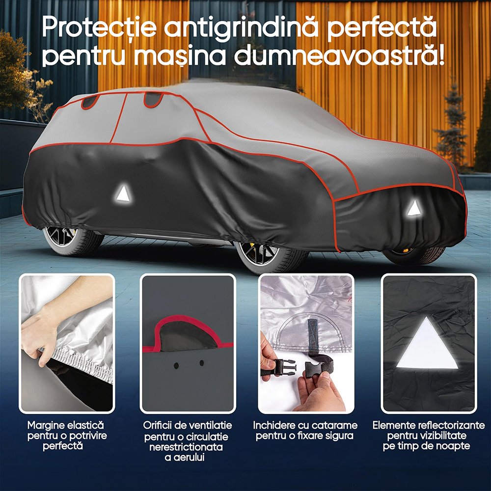 Prelata auto WALSER Premium Hybrid XL, 520 x 185 x 155 cm, gri