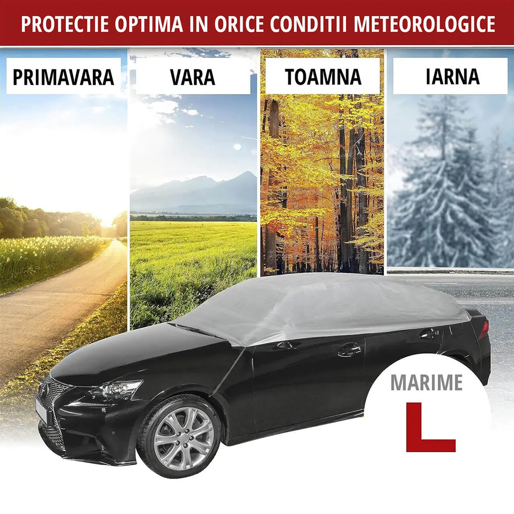 Husa auto WALSER L, 292 x 51 x 147 cm, parbriz, geamuri si luneta