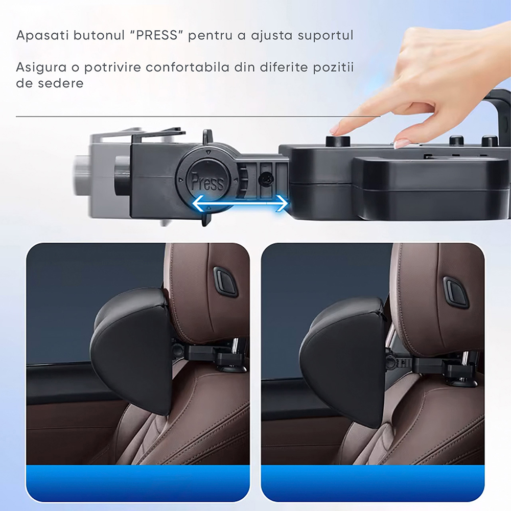 Perna tetiera ROLL FAST 50018R, ergonomic, negru